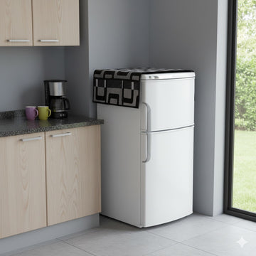 Ryka Premium PVC Fridge Top Cover | Waterproof & Dustproof Refrigerator Cover with 6 Utility Pockets | Stylish Printed Fridge Mat for Home Kitchen Décor