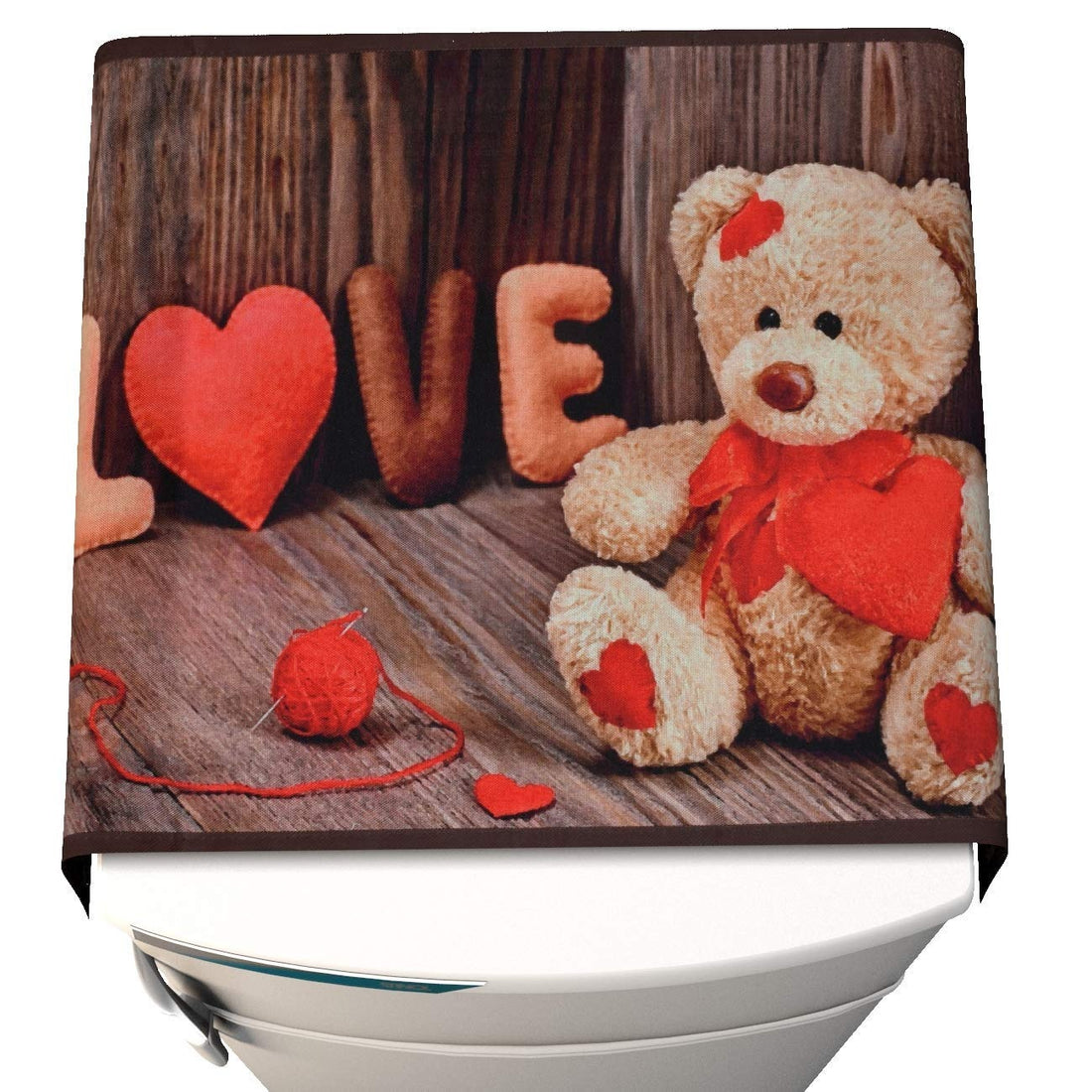 Ryka Premium PVC Fridge Top Cover | Waterproof & Dustproof Refrigerator Cover with 6 Utility Pockets | Stylish Printed Fridge Mat for Home Kitchen Décor