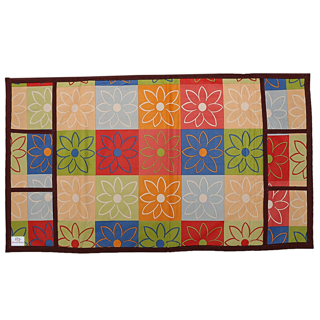 Ryka Premium PVC Fridge Top Cover | Waterproof & Dustproof Refrigerator Cover with 6 Utility Pockets | Stylish Printed Fridge Mat for Home Kitchen Décor