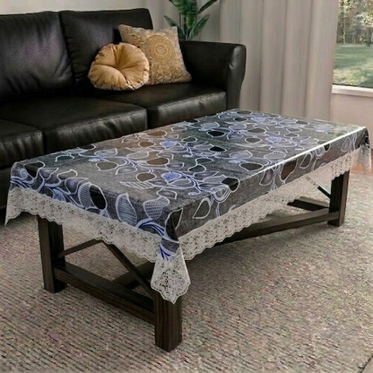 RYKA PVC Printed Table Cover 4 Seater | Table Protector Sheet | Waterproof and Dustproof | Leaf Printed Table Cover | Rectangular Center Table Cover | 40X60 Inch (Pack Of 1)