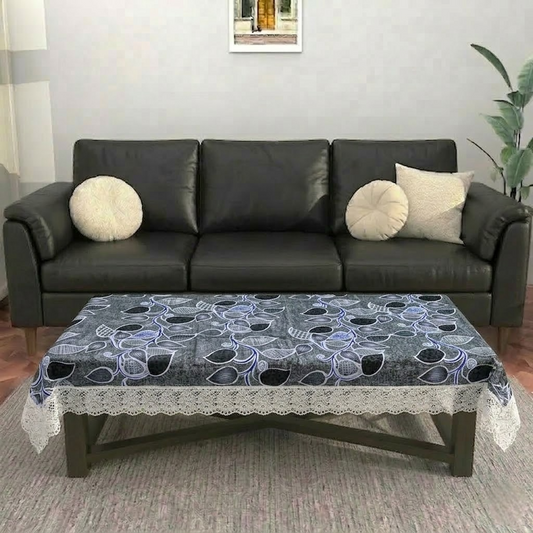 RYKA PVC Printed Table Cover 4 Seater | Table Protector Sheet | Waterproof and Dustproof | Leaf Printed Table Cover | Rectangular Center Table Cover | 40X60 Inch (Pack Of 1)