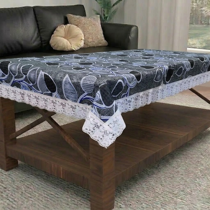 RYKA PVC Printed Table Cover 4 Seater | Table Protector Sheet | Waterproof and Dustproof | Leaf Printed Table Cover | Rectangular Center Table Cover | 40X60 Inch (Pack Of 1)