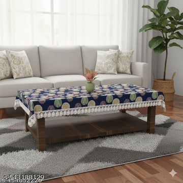 Ryka Blue moon 4 Seater PVC Table Cover | Dining Table Cover | Waterproof, Durable & Easy Clean,Pvc dining table cover with white lace