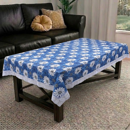 RYKA PVC Printed Table Cover 4 Seater | Table Protector Sheet | Waterproof and Dustproof | Floral Printed Table Cover | Rectangular Center Table Cover | 40X60 Inch (Pack Of 1)