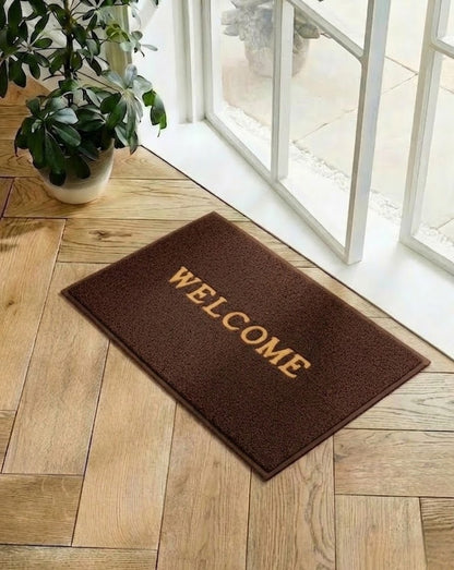 RYKA Indoor Outdoor Anti-Slip Welcome Rubber Door Rectangular Mat | Welcome Mat | 38X58 (Coffee)