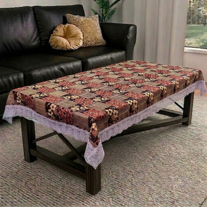 RYKA PVC Printed Table Cover 4 Seater | Table Protector Sheet | Waterproof and Dustproof | Printed Table Cover | Rectangular Center Table Cover | 40X60 Inch (Pack Of 1)