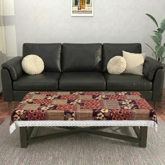RYKA PVC Printed Table Cover 4 Seater | Table Protector Sheet | Waterproof and Dustproof | Printed Table Cover | Rectangular Center Table Cover | 40X60 Inch (Pack Of 1)