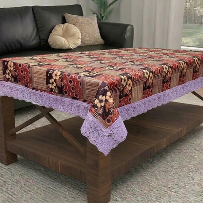 RYKA PVC Printed Table Cover 4 Seater | Table Protector Sheet | Waterproof and Dustproof | Printed Table Cover | Rectangular Center Table Cover | 40X60 Inch (Pack Of 1)