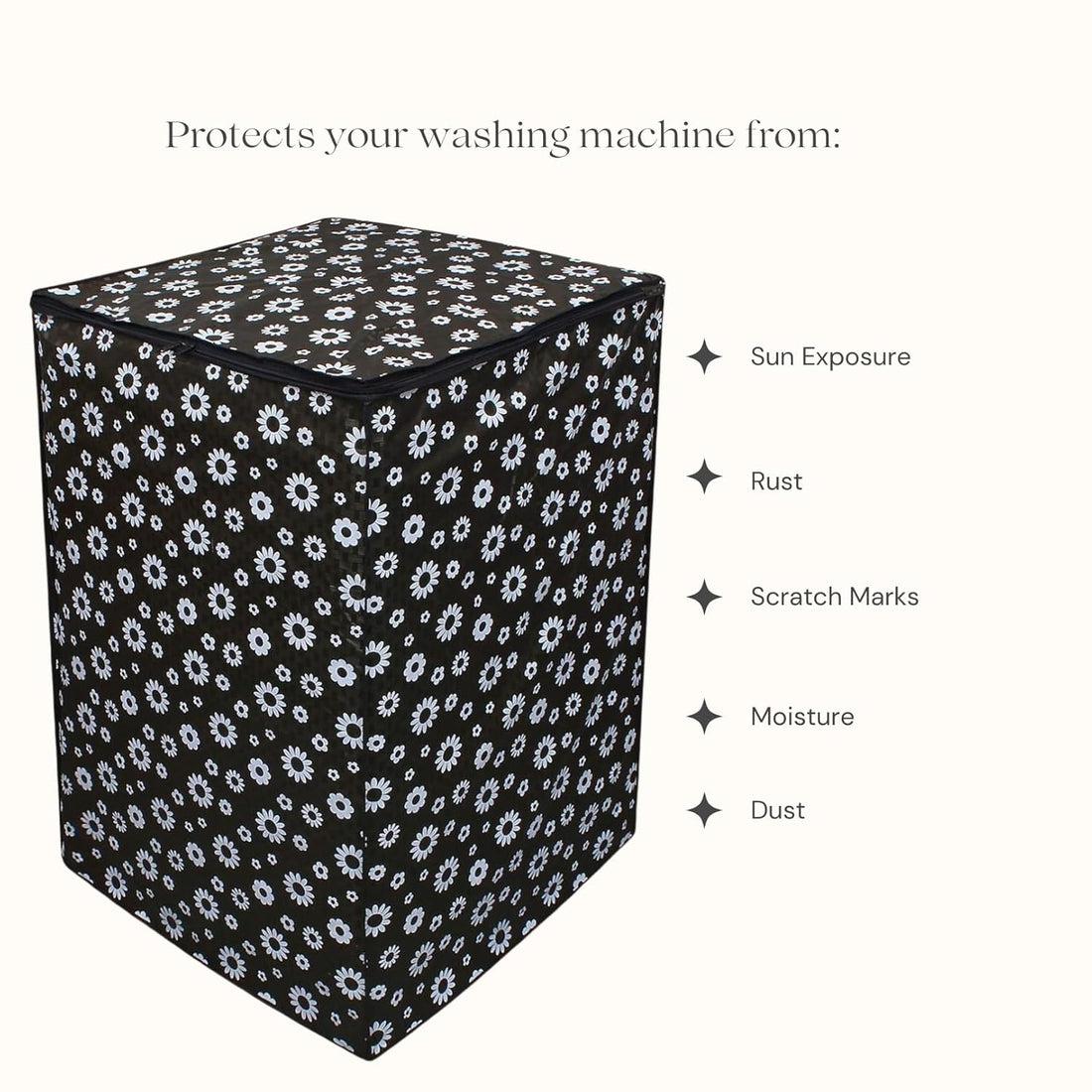 Ryka Semi Automatic Washing Machine Cover 34×32 | Waterproof & Dustproof PVC Protector | Heavy-Duty Outdoor Cover| Pack Of 1