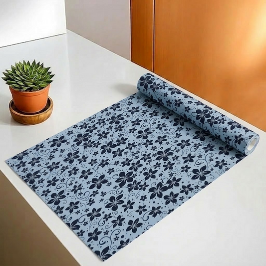 RYKA Shelf Mat | Printed Desk Mat | Placemat for Kitchen | PVC Non-Slip Drawer Sheets| Kitchen Cabinet Shelf Liner | 5 Meter (Grey)