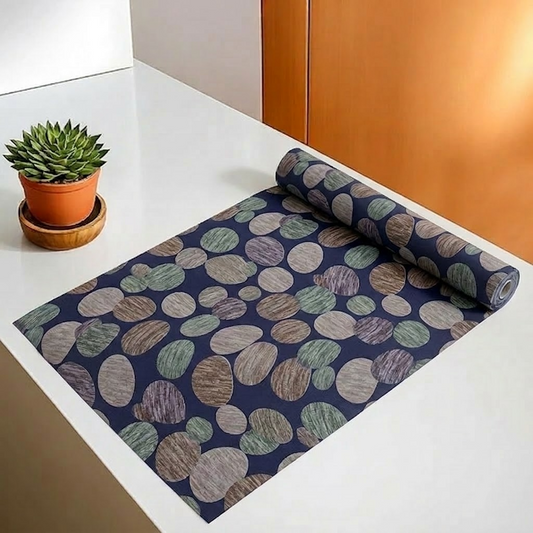 RYKA Shelf Mat | Printed Desk Mat | Placemat for Kitchen | PVC Non-Slip Drawer Sheets| Kitchen Cabinet Shelf Liner | 5 Meter (Blue)