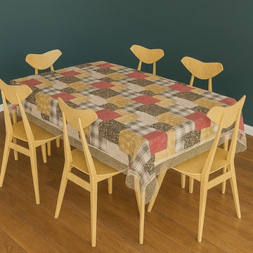 Ryka Print Center Table Cloth,Waterproof PVC 6 Seater Center Table Cover for Center table Cover,High Thickness, Waterproof & Anti Slip Center Table Cover with White Lace (Size 60x80, Rectangular, Pack of 1)