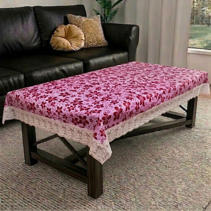 RYKA PVC Printed Table Cover 4 Seater | Table Protector Sheet | Waterproof and Dustproof | Floral Printed Table Cover | Rectangular Center Table Cover | 40X60 Inch (Pack Of 1)