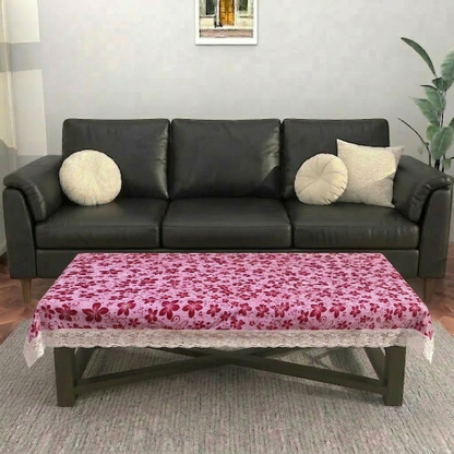 RYKA PVC Printed Table Cover 4 Seater | Table Protector Sheet | Waterproof and Dustproof | Floral Printed Table Cover | Rectangular Center Table Cover | 40X60 Inch (Pack Of 1)