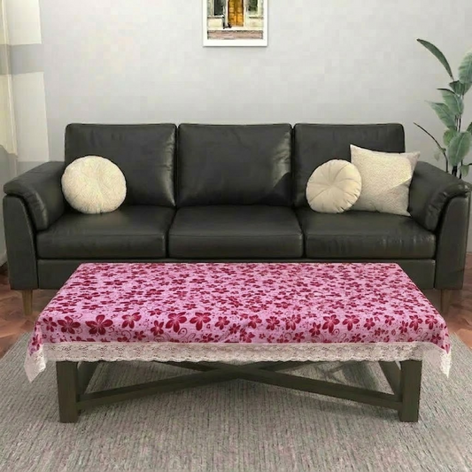 RYKA PVC Printed Table Cover 4 Seater | Table Protector Sheet | Waterproof and Dustproof | Floral Printed Table Cover | Rectangular Center Table Cover | 40X60 Inch (Pack Of 1)