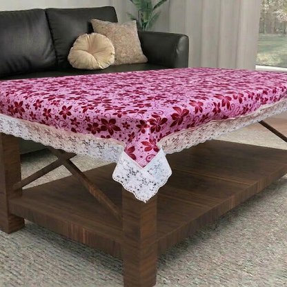 RYKA PVC Printed Table Cover 4 Seater | Table Protector Sheet | Waterproof and Dustproof | Floral Printed Table Cover | Rectangular Center Table Cover | 40X60 Inch (Pack Of 1)