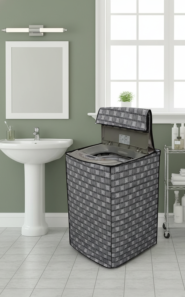 Ryka Fully Automatic Washing Machine Cover 34×32 | Waterproof, Dustproof & UV-Resistant PVC Protector| Pack of 1