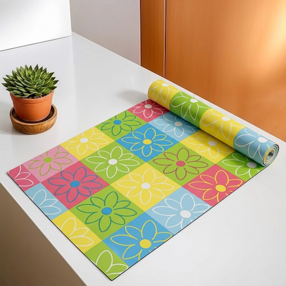RYKA Shelf Mat | Rangoli Printed Desk Mat | Placemat for Kitchen | PVC Non-Slip Drawer Sheets| Kitchen Cabinet Shelf Liner | 5 Meter (Multicolour)