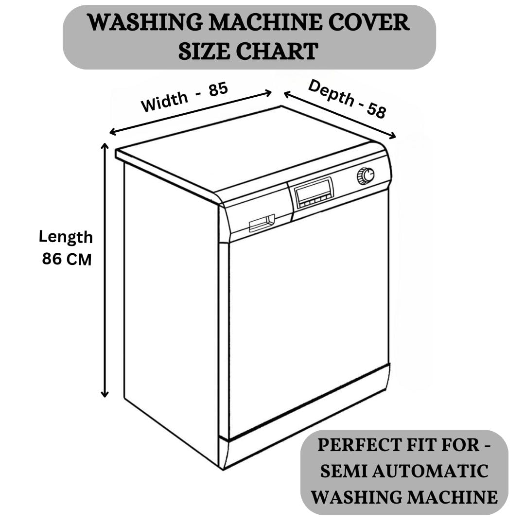 Ryka Semi Automatic Washing Machine Cover 34×32 | Waterproof & Dustproof PVC Protector | Heavy-Duty Outdoor Cover| Pack OF 1