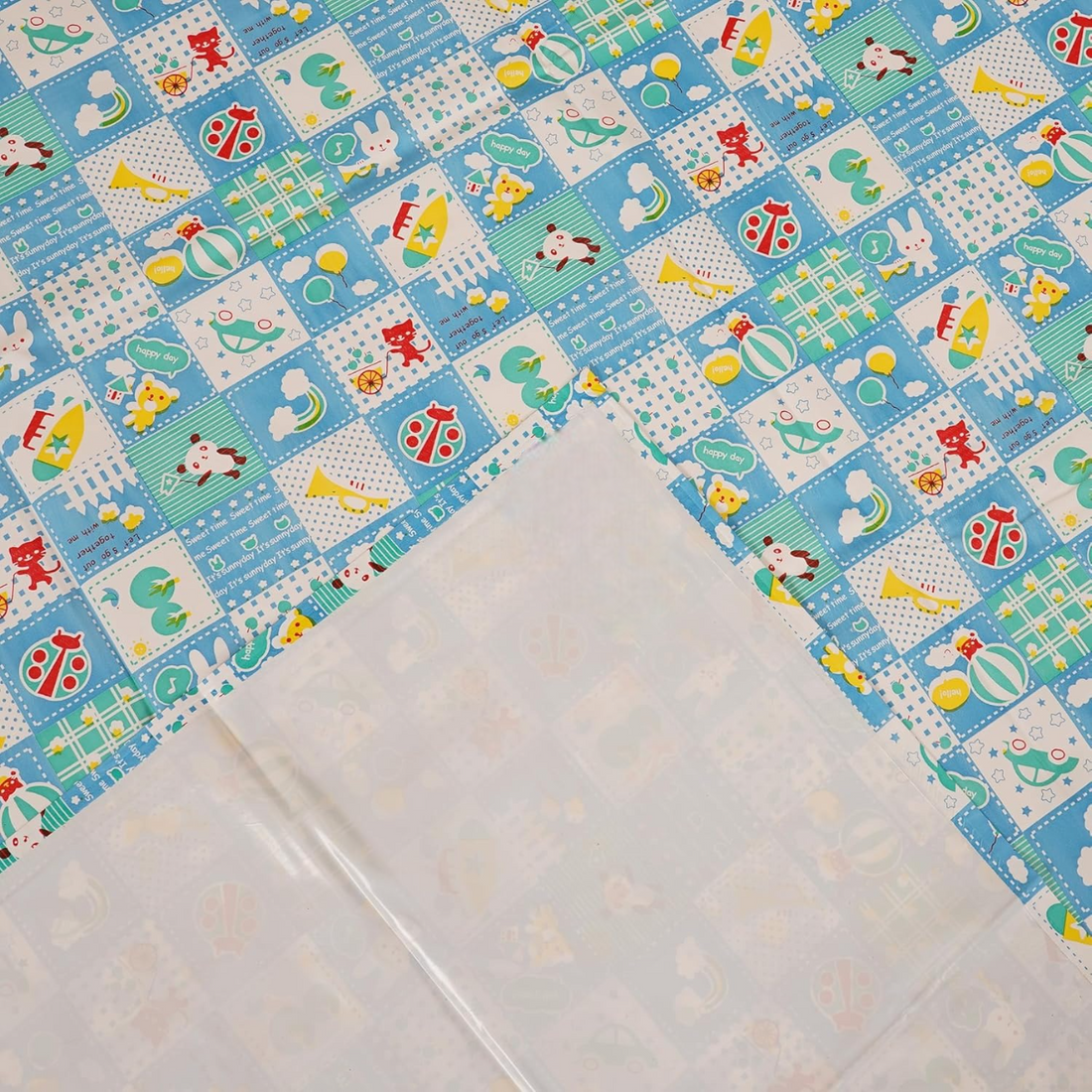 PVC Waterproof Baby Bedsheet (80x80 Inches) – Soft, Durable & Printed Baby Bed Protector | Reusable, Washable & Leakproof Sheet for Kids| Pack Of 1