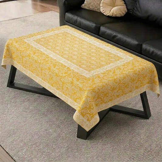 RYKA Cotton Net Table Cover 40x60 Inch 4 Seater | Embroidered Center & Dining Table Cloth (Pack Of 1)