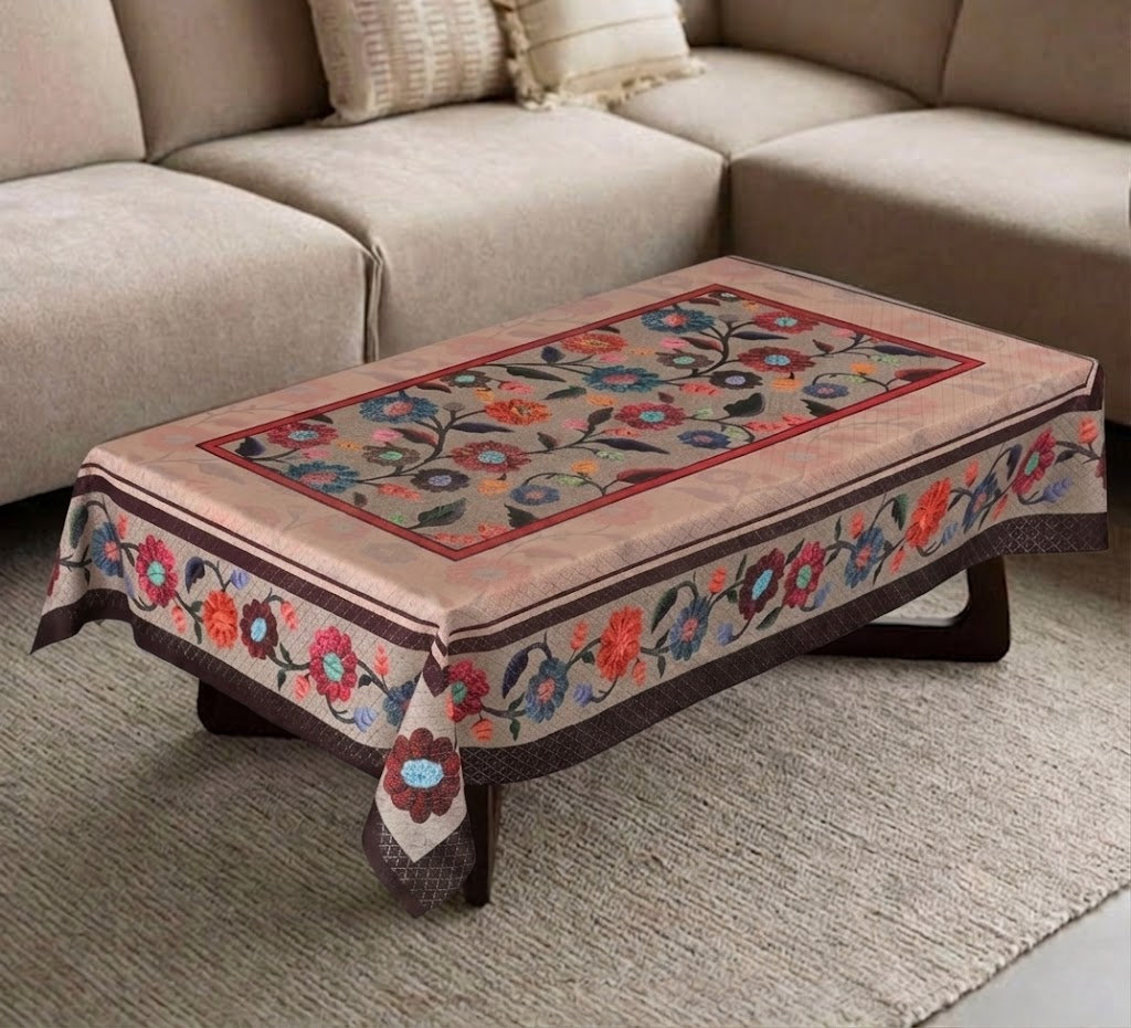 RYKA Cotton Table Cover 40x60 Inch 4 Seater | Printed Center & Dining Table Cloth (Pack Of 1)