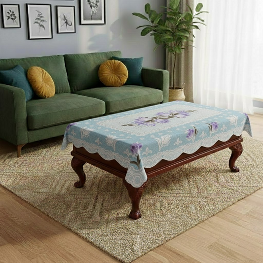 RYKA Cotton Net Table Cover 40x60 Inch 4 Seater | Embroidered Center & Dining Table Cloth (Pack Of 1)