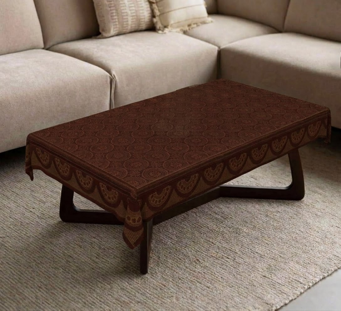RYKA Cotton Net Table Cover 40x60 Inch 4 Seater | Embroidered Center & Dining Table Cloth (Pack Of 1)