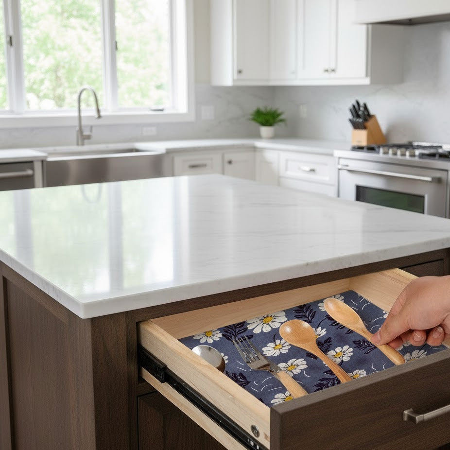 PVC Shelf Roll for Kitchen Cabinets, Drawers & Refrigerator – Waterproof, Anti-Slip, Easy to Clean Liner Sheet – Multi-Purpose Decorative Shelf Mat (