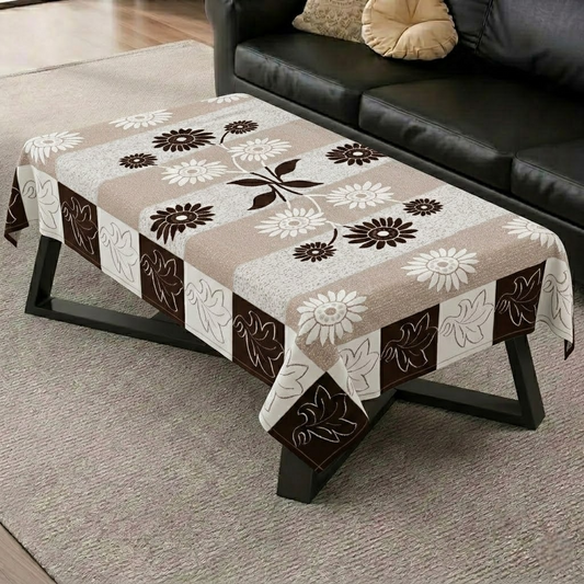RYKA Cotton Net Table Cover 40x60 Inch 4 Seater | Embroidered Center & Dining Table Cloth (Pack Of 1)