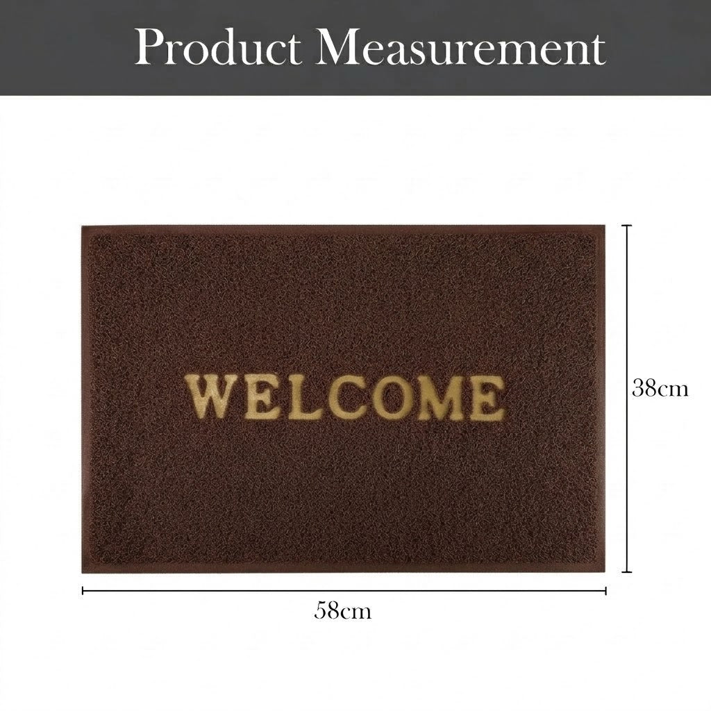 RYKA Indoor Outdoor Anti-Slip Welcome Rubber Door Rectangular Mat | Welcome Mat | 38X58 (Coffee)