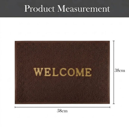 RYKA Indoor Outdoor Anti-Slip Welcome Rubber Door Rectangular Mat | Welcome Mat | 38X58 (Coffee)