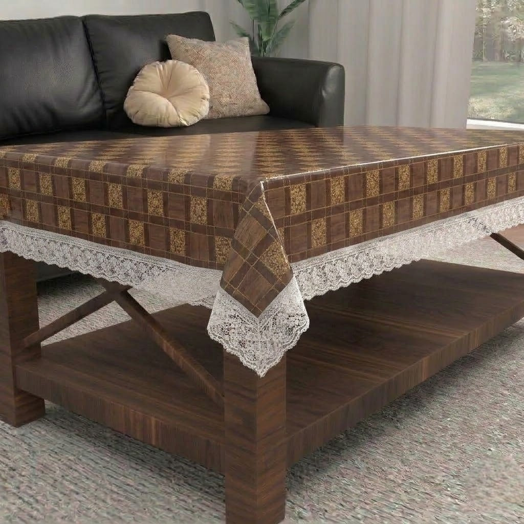 RYKA PVC Printed Table Cover 4 Seater | Table Protector Sheet | Waterproof and Dustproof | Elegent Printed Table Cover | Rectangular Center Table Cover | 40X60 Inch (Pack Of 1)