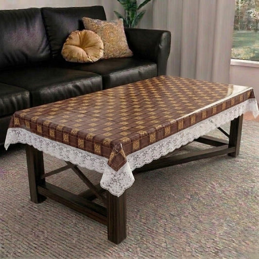 RYKA PVC Printed Table Cover 4 Seater | Table Protector Sheet | Waterproof and Dustproof | Elegent Printed Table Cover | Rectangular Center Table Cover | 40X60 Inch (Pack Of 1)